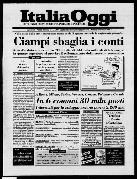 Italia oggi : quotidiano di economia finanza e politica